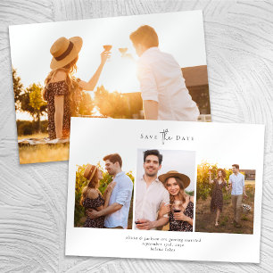 Moderne minimalistische Multi-Foto-Collage-Hochzei Save The Date
