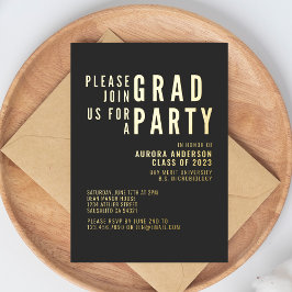 Moderne Minimalistische, mutige Typografy Graduati Folieneinladung