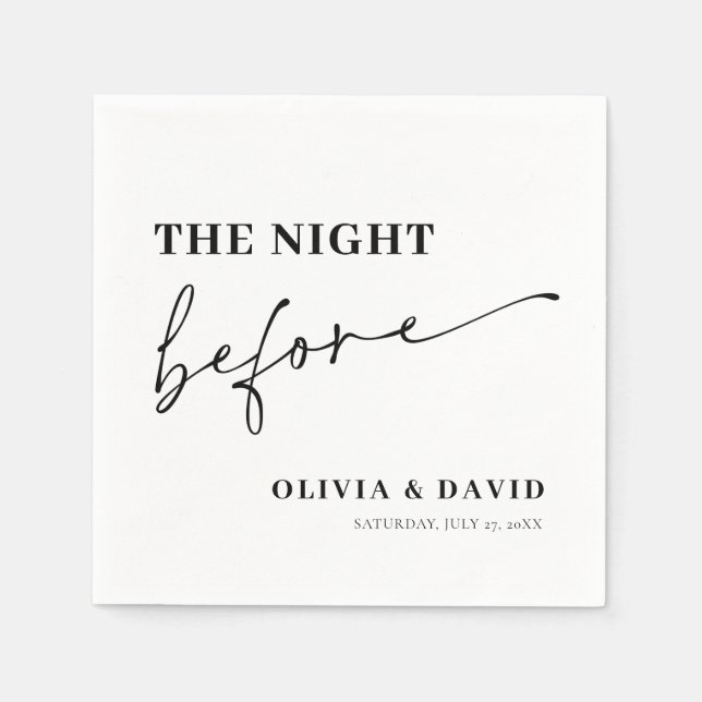 Moderne Minimalistische Nacht vor dem Probe Serviette (Vorderseite)