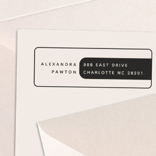 Moderne Minimalistische Name- und Adressselbstkleb Permastempel