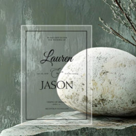 Moderne Minimalistische Namen Kalligraphie Black Acryleinladungen