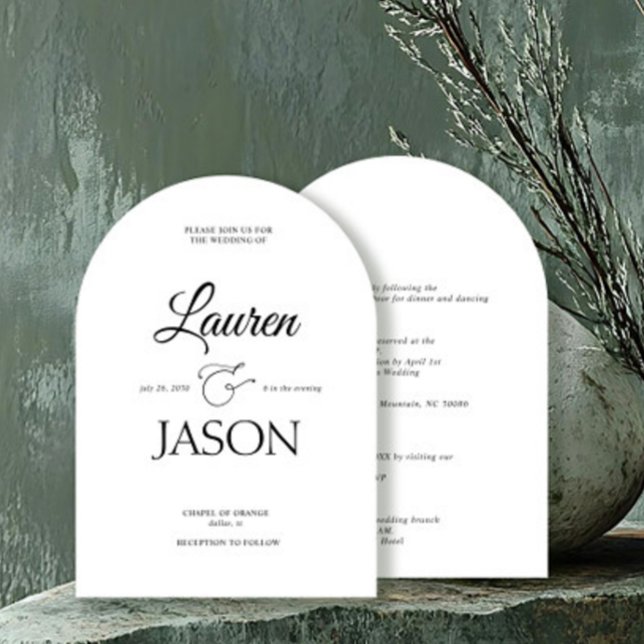 Moderne Minimalistische Namen Kalligraphie Black Einladung (Von Creator hochgeladen)