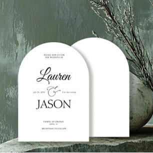 Moderne Minimalistische Namen Kalligraphie Black Einladung