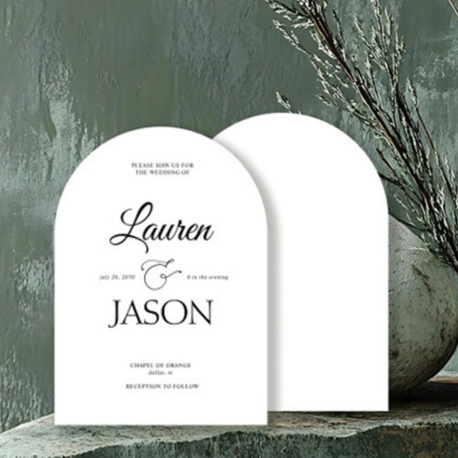 Moderne Minimalistische Namen Kalligraphie Black Einladung (Von Creator hochgeladen)