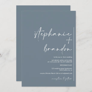 Moderne minimalistische Namen kalligraphische Hoch Einladung