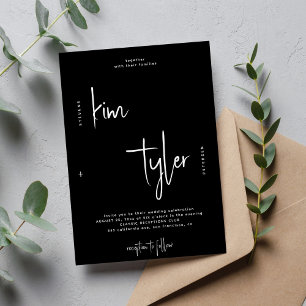 Moderne minimalistische Namen schreiben Hochzeit Einladung
