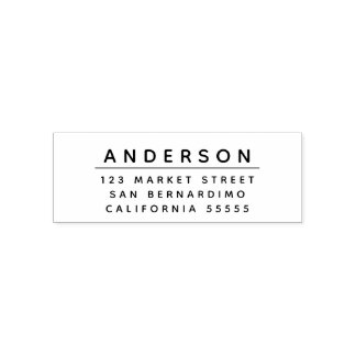 Moderne Minimalistische Namensadresse Selbstfarbig Permastempel