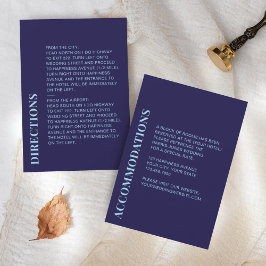 Moderne Minimalistische Navy Blue-Detailkarte RSVP Karte