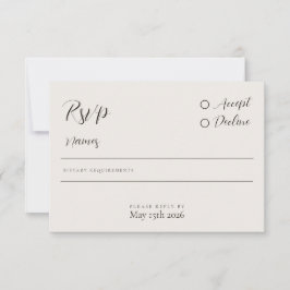 Moderne Minimalistische Neutralkalligraphie-RSVP-K RSVP Karte