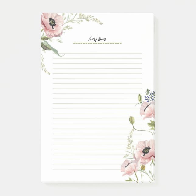 Moderne Minimalistische Noten Post-it Klebezettel (Vorderseite)