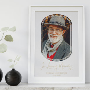Moderne Minimalistische Oval Effect Foto Beerdigun Poster