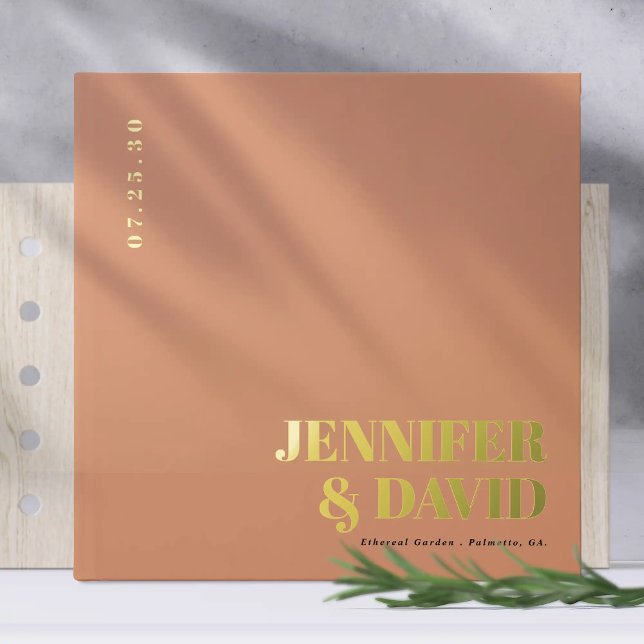 Moderne Minimalistische Paarbezeichnungen Einfache Gästebuch (Modern minimalist couple names simple wedding guest books)