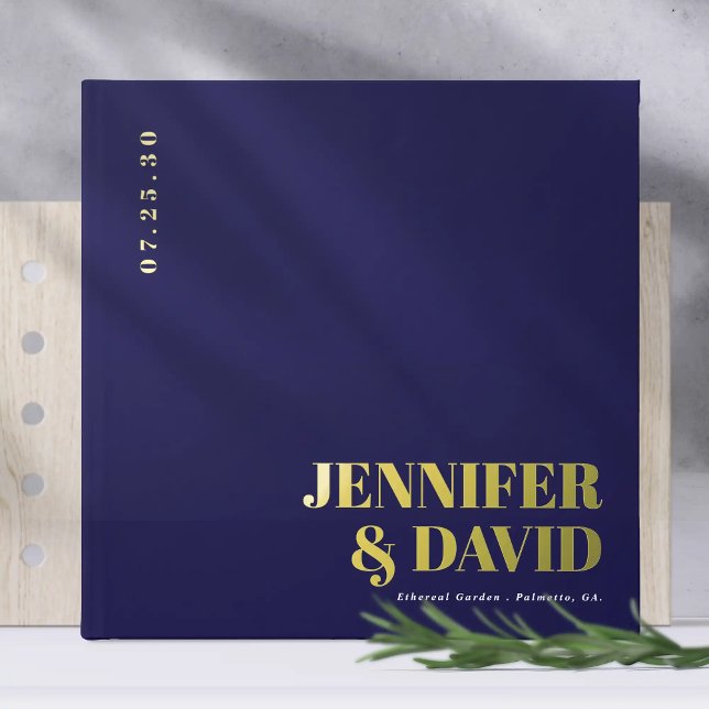 Moderne Minimalistische Paarbezeichnungen Einfache Gästebuch (Modern minimalist couple names simple wedding guest books)