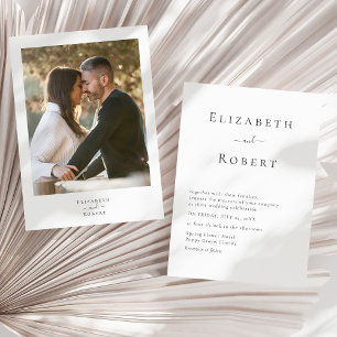 Moderne Minimalistische Paarfoto-Hochzeitseinladun Einladung
