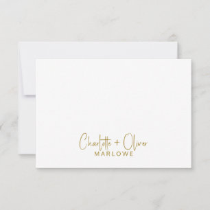 Moderne minimalistische Paarnamen-Handschrift-Mono Mitteilungskarte