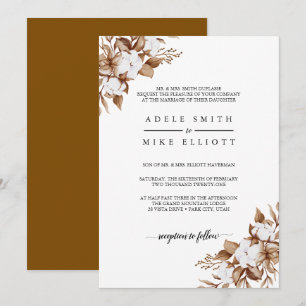 Moderne Minimalistische Pampas Grass Bouquet Weddi Einladung