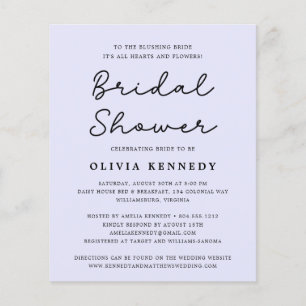 Moderne Minimalistische Pastel Bridal Dusche Einla Flyer
