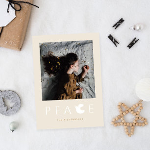 Moderne Minimalistische Peace Dove Holiday Foto Ca Feiertagskarte