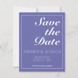 Moderne Minimalistische Periwinkle & White Save th The Date