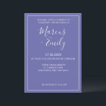 Moderne Minimalistische Periwinkle & White Wedding Einladung<br><div class="desc">Hübsch,  modern,  minimalistisch und trendig präsentiert sich die Hochzeitseinladung mit farbenprächtigem Hintergrund und weiß anpassbaren Textblöcken in modernen Schriftart</div>