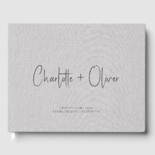 Moderne Minimalistische Personalisierte Hochzeit Gästebuch