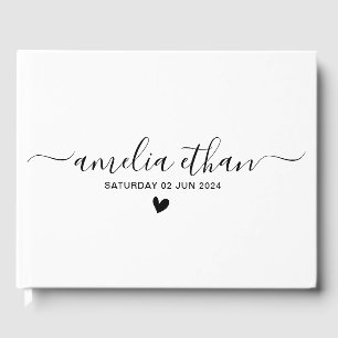Moderne Minimalistische Personalisierte Hochzeiten Gästebuch