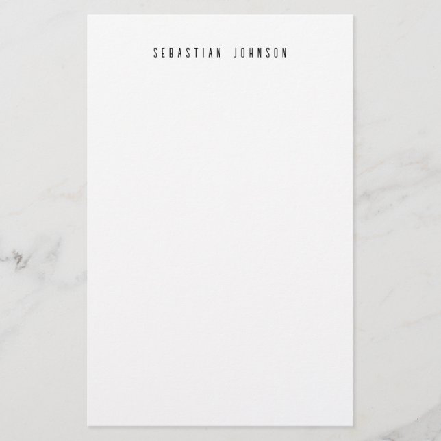 Moderne minimalistische personalisierte Namenskorr Briefpapier (Vorderseite)