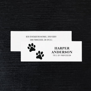 Moderne Minimalistische Pet Sitter Dog Walker Paw  Mini Visitenkarte