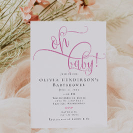 Moderne Minimalistische Pink-Kalligrafie Kinderdus Einladung