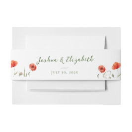 Moderne Minimalistische Poppies Hochzeit Einladungsbanderole