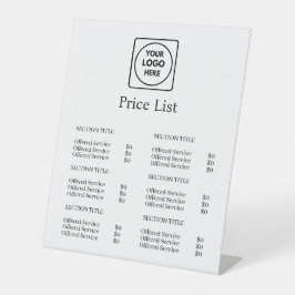Moderne Minimalistische Preisliste | Individuelles Sockelschild