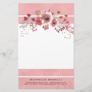 Moderne Minimalistische Professionelle Blumen Weib Briefpapier
