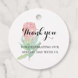 Moderne minimalistische Protea Botanical Hochzeit Geschenkanhänger
