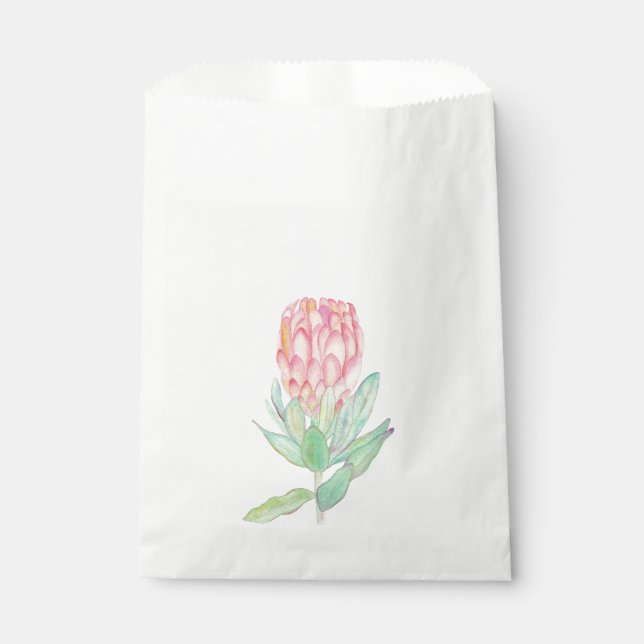 Moderne Minimalistische Protea Botanische Hochzeit Geschenktütchen (Vorderseite)