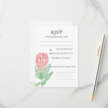 Moderne Minimalistische Protea Botanische Hochzeit