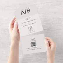 Moderne Minimalistische QR All-in-One Hochzeits-Ei