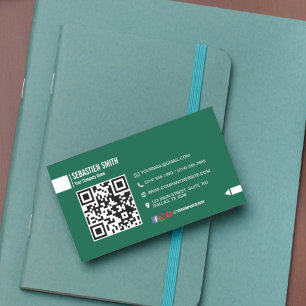 Moderne Minimalistische QR Code Business Card - Gr Visitenkarte