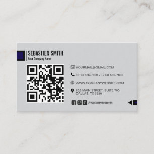 Moderne Minimalistische QR Code Business Card - Gr Visitenkarte