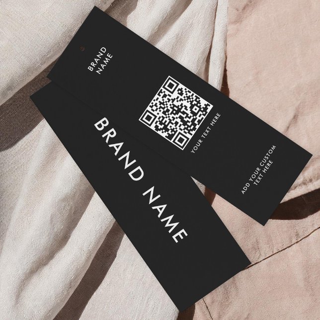 Moderne Minimalistische QR Code Closing Label Hang (Von Creator hochgeladen)
