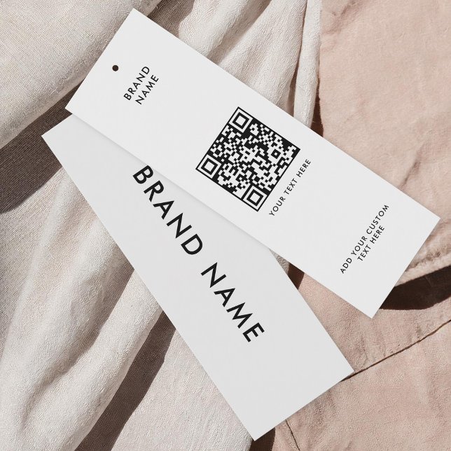 Moderne Minimalistische QR Code Closing Label Hang (Von Creator hochgeladen)