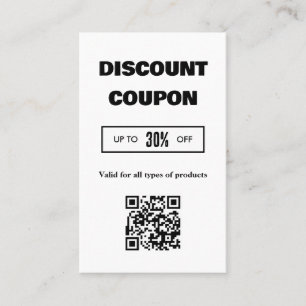 Moderne Minimalistische QR Code Discount Card Visitenkarte