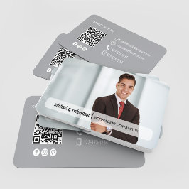 Moderne Minimalistische QR-Code-Foto-Kontaktkarte Visitenkarte