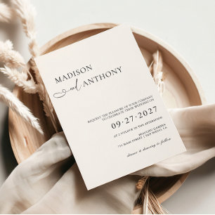 Moderne & Minimalistische QR-Code-Hochzeit Alles i Einladung
