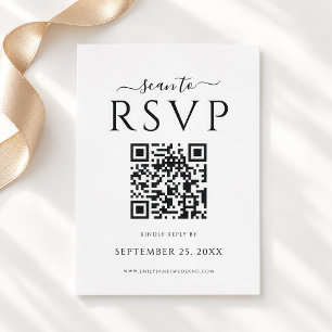 Moderne Minimalistische QR-Code-Hochzeit RSVP Karte