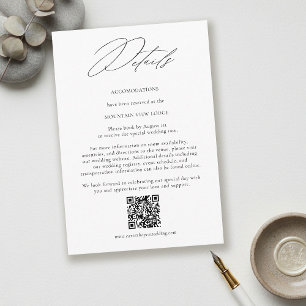 Moderne minimalistische QR-Code-Hochzeitsdetails Begleitkarte