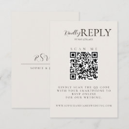 Moderne Minimalistische QR-Code-Kalligrafie-RSVP-K RSVP Karte