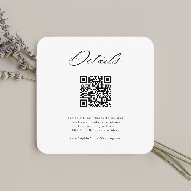 Moderne Minimalistische QR-Code-Monogram-Hochzeitd Begleitkarte (Von Creator hochgeladen)