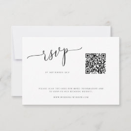 Moderne Minimalistische QR Code RSVP Card