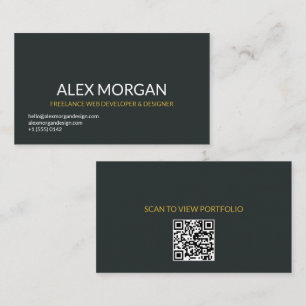 Moderne minimalistische QR-Code-Visitenkarte Visitenkarte