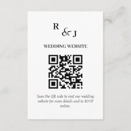 Moderne Minimalistische QR-Hochzeit Begleitkarte
